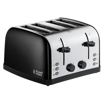 RussellHobbs Edelstahl 4 Slice Toaster - Schwarz | 28360