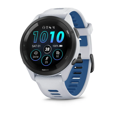 Garmin Forerunner 46MM Running Smartwatch - Whitestone & Tidal Blau | 49-GAR-010-02810-11