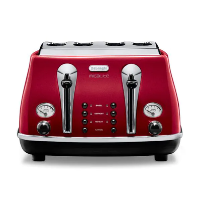 DeLonghi Icona Micalite 1800W 4 Slice Toaster - Rot | CTOM4003R