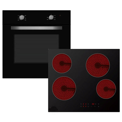 Thor Einbau Fan Backofen und Ceramic Kochfeld Cookpack - Schwarz | T25DCKMDBL