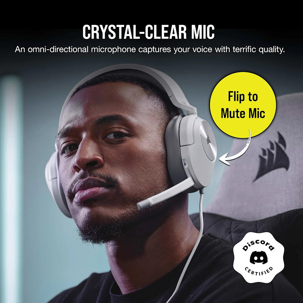 Corsair HS55 Over-Ear Wired Gaming-Headset - Weiß | 106-CA-9011261-EU