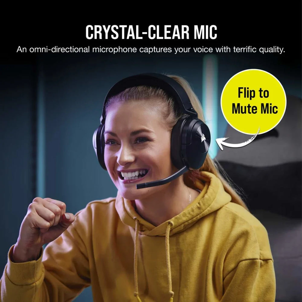 Corsair HS55 Over-Ear Wireless Bluetooth Gaming-Headset - Carbon | 106-CA-9011280-EU