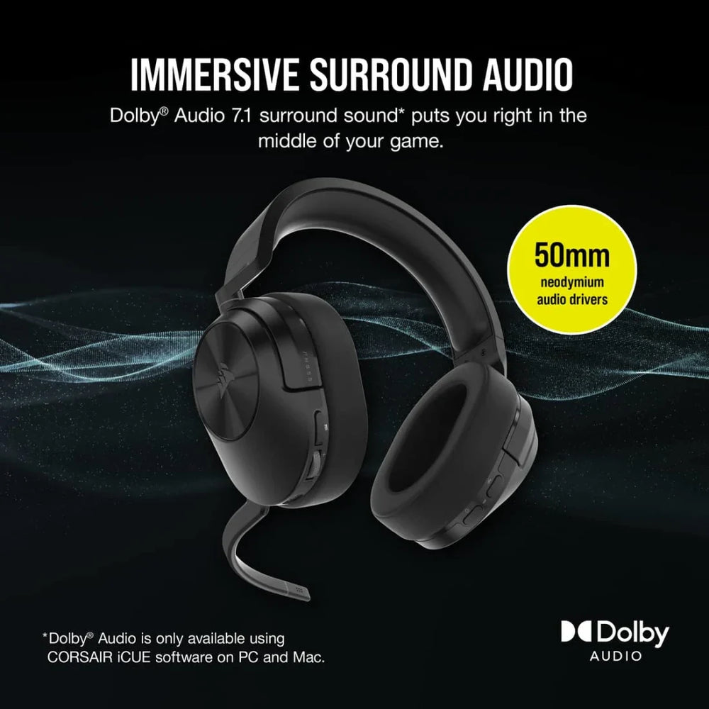 Corsair HS55 Over-Ear Wireless Bluetooth Gaming-Headset - Carbon | 106-CA-9011280-EU