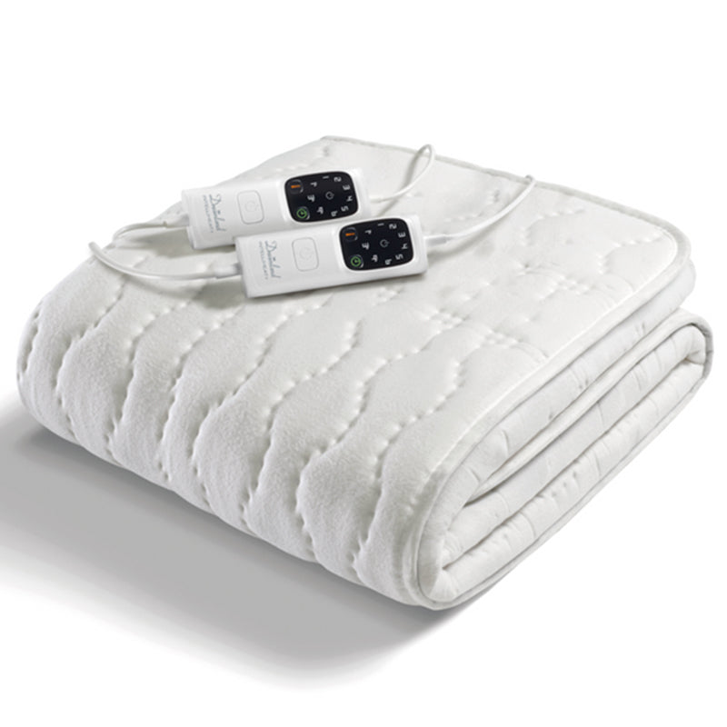 Dreamland Cosy Dreamer Superior Cotton Double Underblanket Mattress Warmer with Dual Controllers - White | 16995C