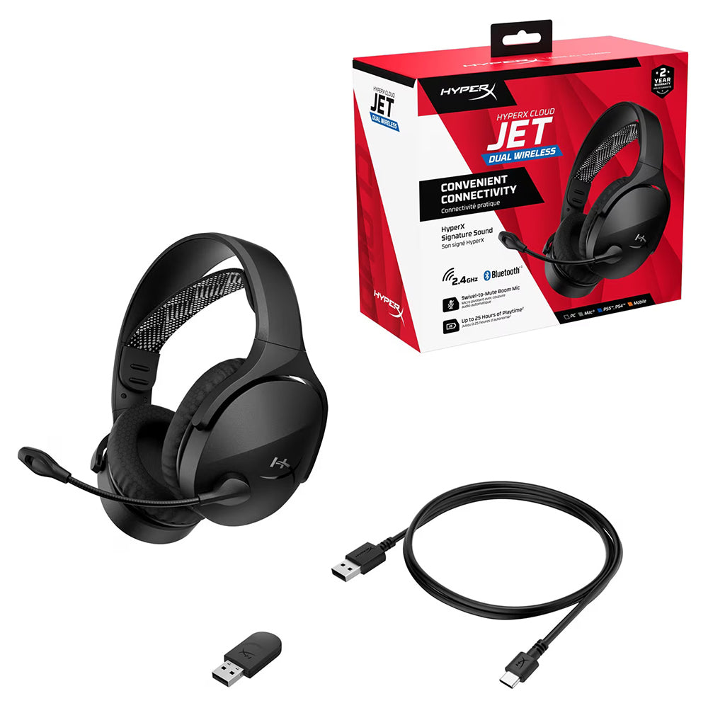 HP HyperX Cloud Jet Over-Ear Wireless Gaming-Headset - Schwarz | 259-AJ0T1AA