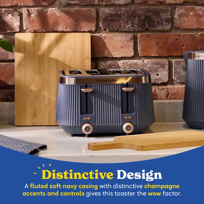 Russell Hobbs Brontë 4 Slice Toaster - Navy Blau | 26772