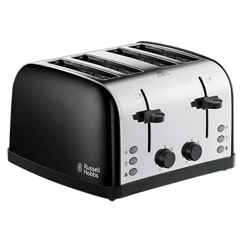 RussellHobbs Edelstahl 4 Slice Toaster - Schwarz | 28360