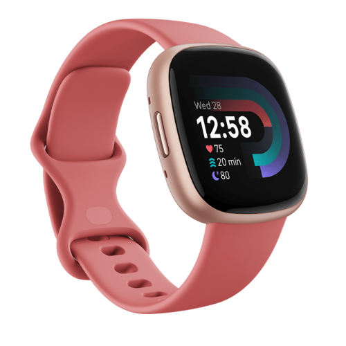 Fitbit Versa 4 Health & Fitness Smartwatch - Pink Sand & Copper Rose | 79-FB523RGRW