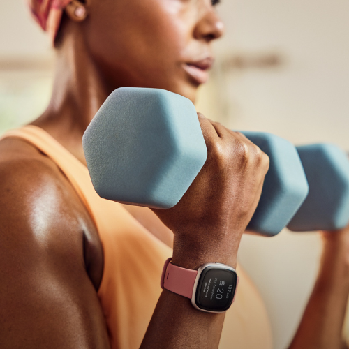 Fitbit Versa 4 Health & Fitness Smartwatch - Pink Sand & Copper Rose | 79-FB523RGRW