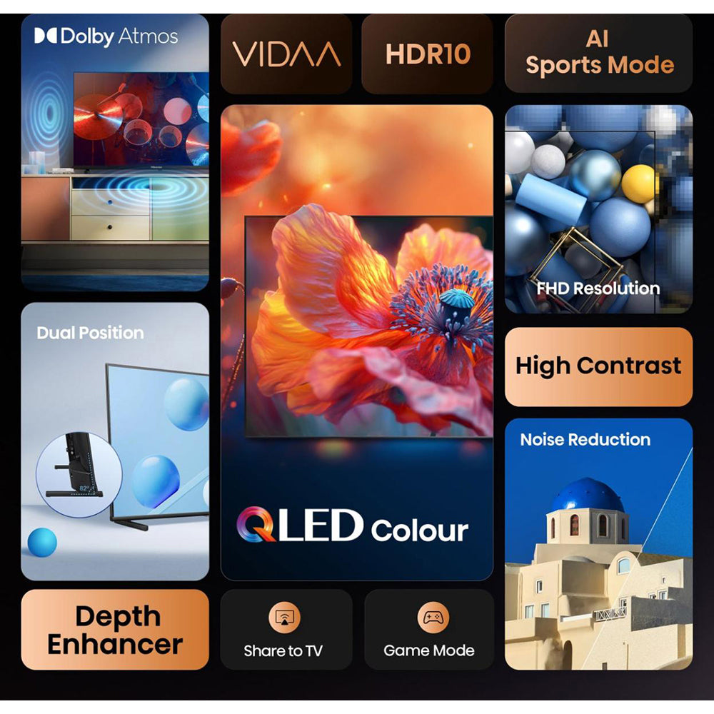 Hisense A5Q 32" FHD Smart TV - Schwarz | 32A59Q