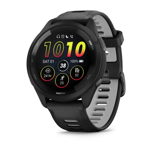 Garmin Forerunner 265 46MM Running Smart Watch - Black & Powder Grey | 49-GAR-010-02810-10