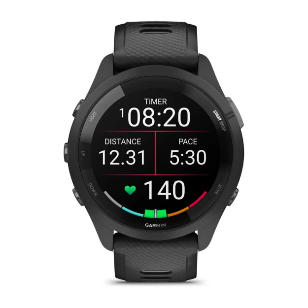 Garmin Forerunner 265 46MM Running Smartwatch - Schwarz & Powder Grau | 49-GAR-010-02810-10