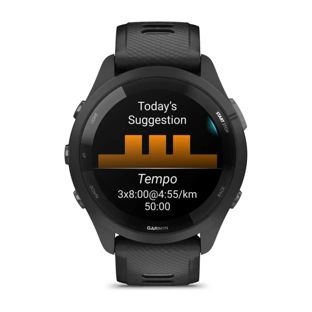 Garmin Forerunner 265 46MM Running Smartwatch - Schwarz & Powder Grau | 49-GAR-010-02810-10