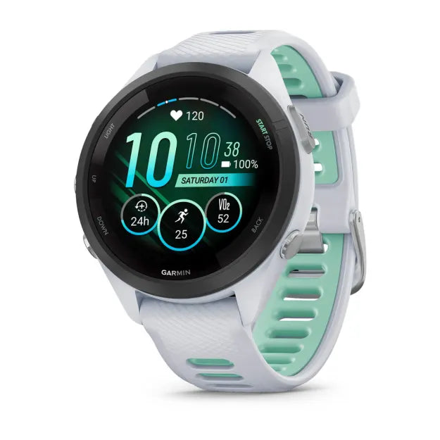 Garmin Forerunner 265S 42MM Running Smart Watch - Whitestone & Neo Tropick | 49-GAR-010-02810-14