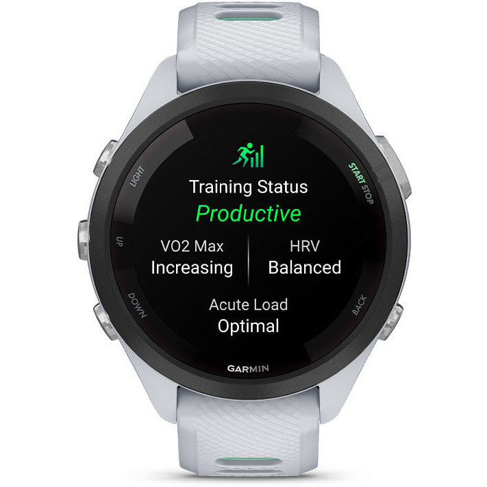 Garmin Forerunner 265S 42MM Running Smartwatch - Whitestone & Neo Tropick | 49-GAR-010-02810-14