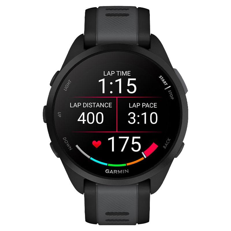 Garmin Forerunner 165 Music 30MM Smartwatch - Schwarz & Slate Grau | 49-GAR-010-02863-30