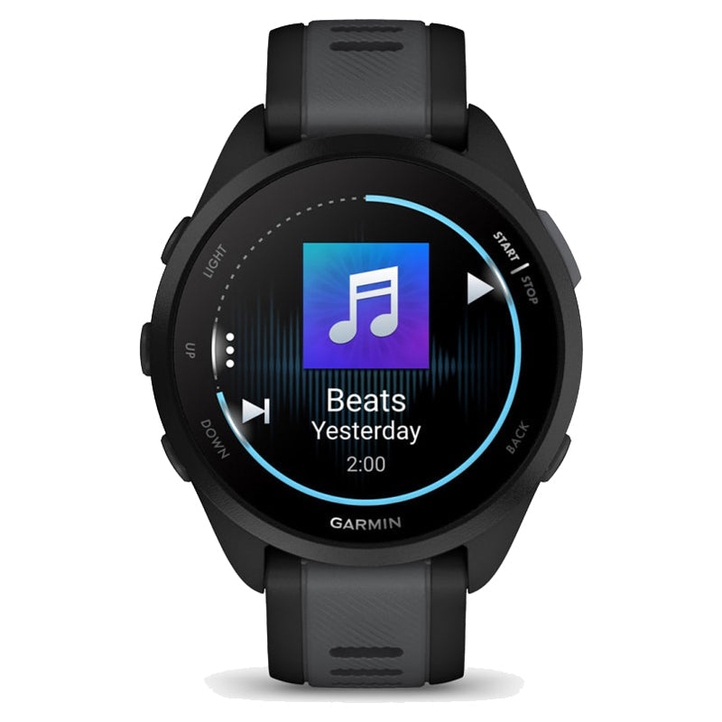 Garmin Forerunner 165 Music 30MM Smartwatch - Schwarz & Slate Grau | 49-GAR-010-02863-30