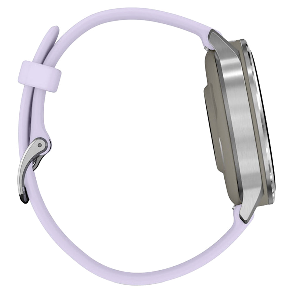 Garmin Venu 4 41MM Smartwatch mit Periwinkle Silicone Band - Silber | 49-GAR-010-03013-01