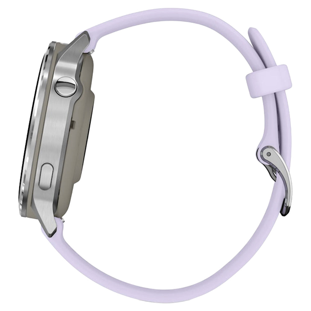 Garmin Venu 4 41MM Smartwatch mit Periwinkle Silicone Band - Silber | 49-GAR-010-03013-01