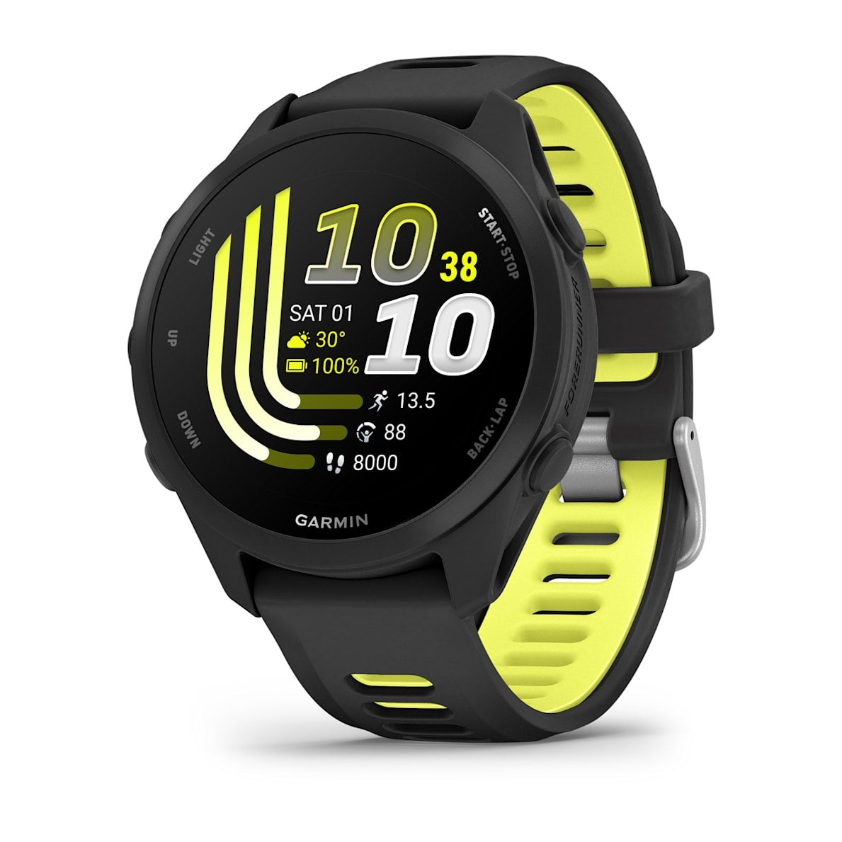 Garmin Forerunner 170 43MM Smartwatch - Schwarz & Amp Yellow | 49-GAR-010-03920-00