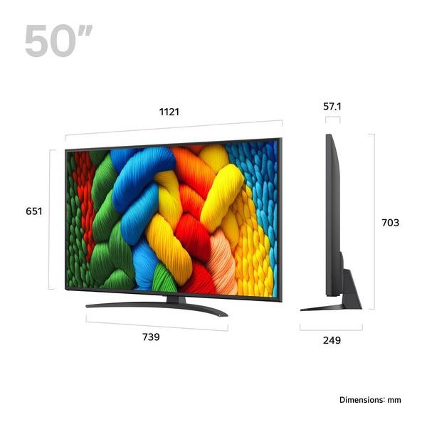 LG NANO81A NanoCell AI 50" 4K Smart TV - Charcoal Schwarz | 50NANO81A6A.AEK