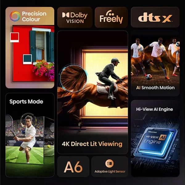 Hisense A6Q 55" 4K Smart TV - Schwarz | 55A61Q
