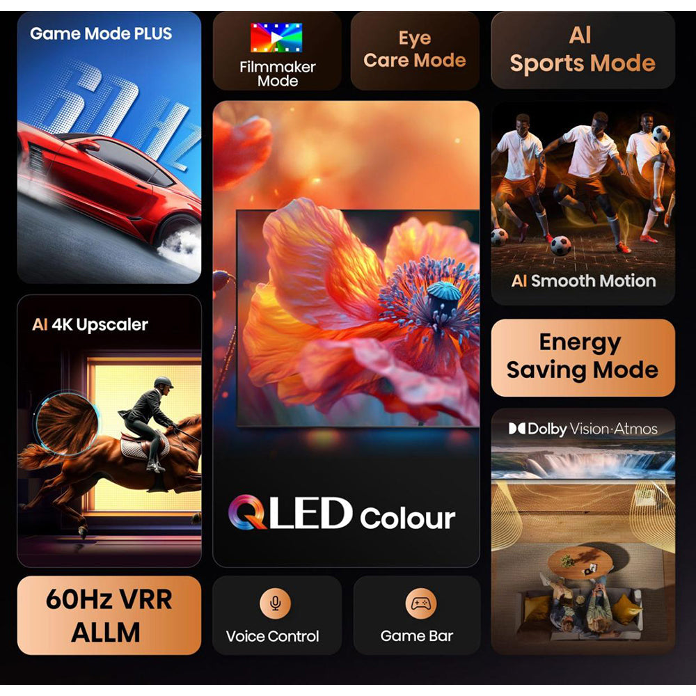Hisense E7Q 55" 4K Smart TV - Schwarz | 55E71Q