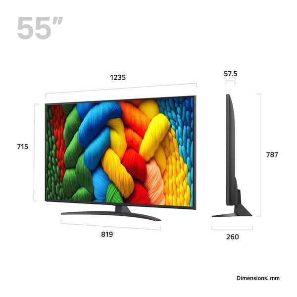 LG NANO81A NanoCell AI 55" 4K Smart TV - Charcoal Schwarz | 55NANO81A6A.AEK