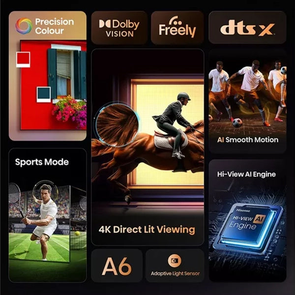 Hisense A6Q 65" 4K Smart TV - Schwarz | 65A61Q