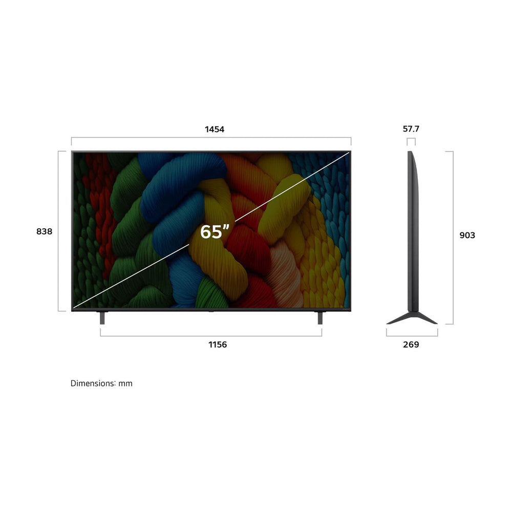 LG NanoCell AI NANO81 65" 4K Smart TV - Schwarz | 65NANO81A6A.AEK
