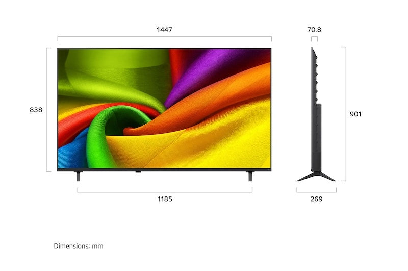 LG NU85 65" 4K Smart TV - Charcoal Schwarz | 65NU850B6LA.AEI