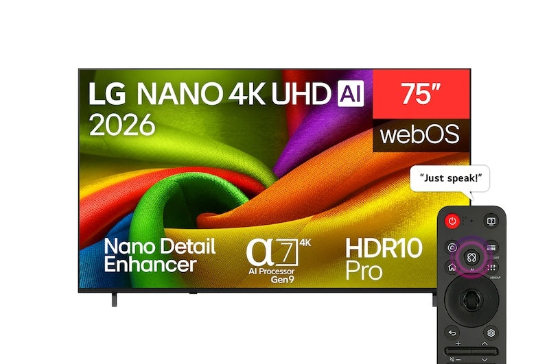 LG NU85 75" 4K Smart TV - Charcoal Schwarz | 75NU850B6LA.AEI