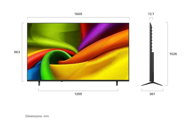 LG NU85 75" 4K Smart TV - Charcoal Schwarz | 75NU850B6LA.AEI
