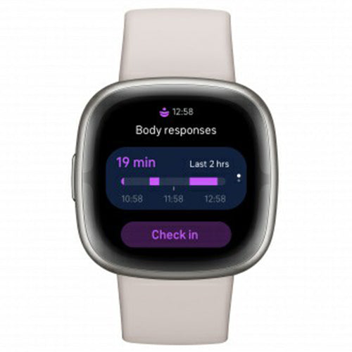 Fitbit Sense 2 Health & Fitness Smartwatch - Lunar Weiß & Platinum | 79-FB521SRWT