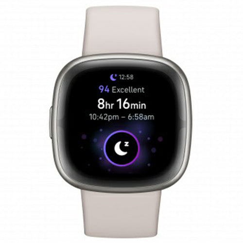 Fitbit Sense 2 Health & Fitness Smartwatch - Lunar Weiß & Platinum | 79-FB521SRWT