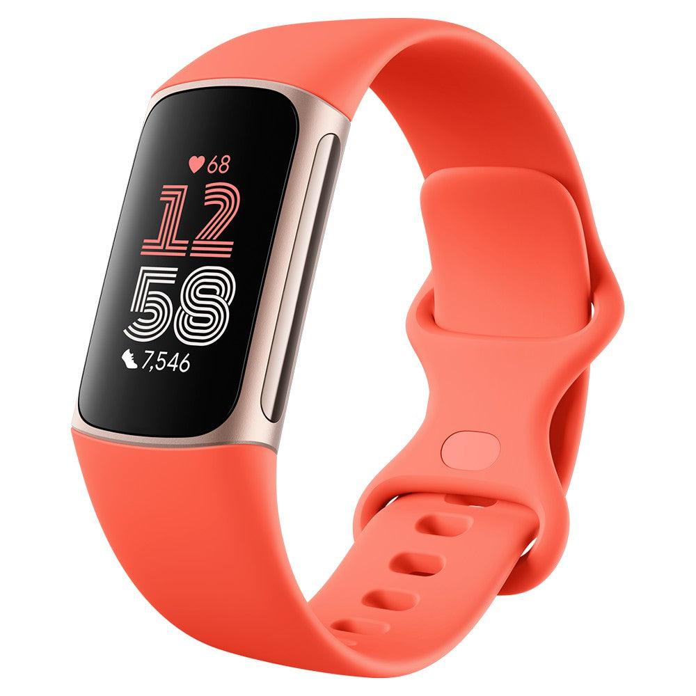 Fitbit Charge 6 19MM Advanced Fitness Tracker Smartwatch - Coral & Champagne Gold Aluminium | 79-GA05184-GB