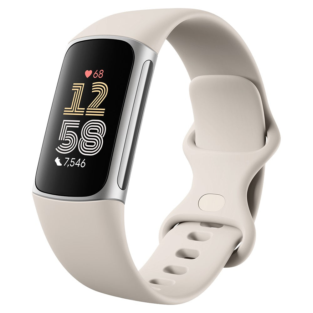 Fitbit Charge 6 19MM Advanced Fitness Tracker Smartwatch - Porcelain & Silber Aluminium | 79-GA05185-GB