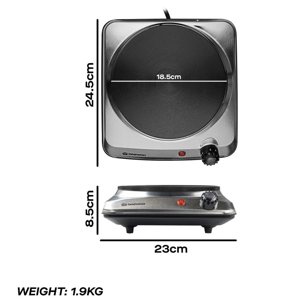Daewoo Single 1500W Hot Plate Kochfeld - Edelstahl | 874976