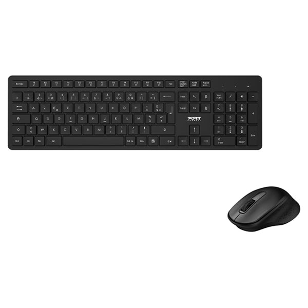 Port Designs Azerty Wireless Keyboard & Mouse - Black | 900904-UK