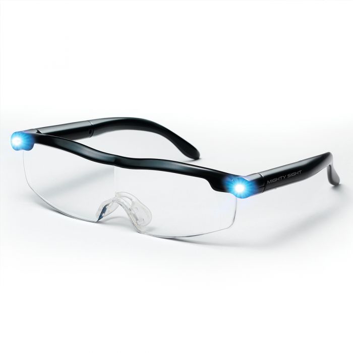 JML Mighty Sight Wearable Magnifying Eyewear with Built-In Lights - White & Black | A000929