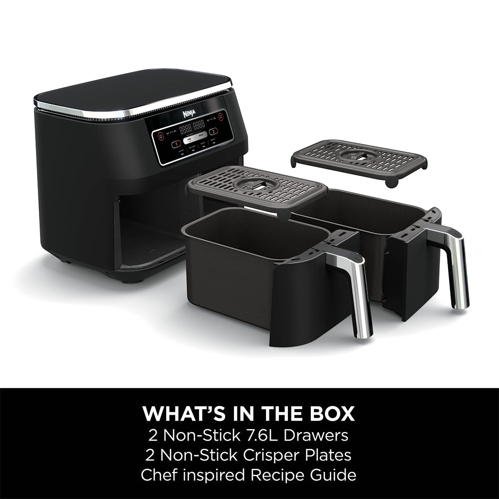 Ninja Foodi 4-in-1 Dual Zone 7.6L Heißluftfritteuse - Schwarz | AF200UK