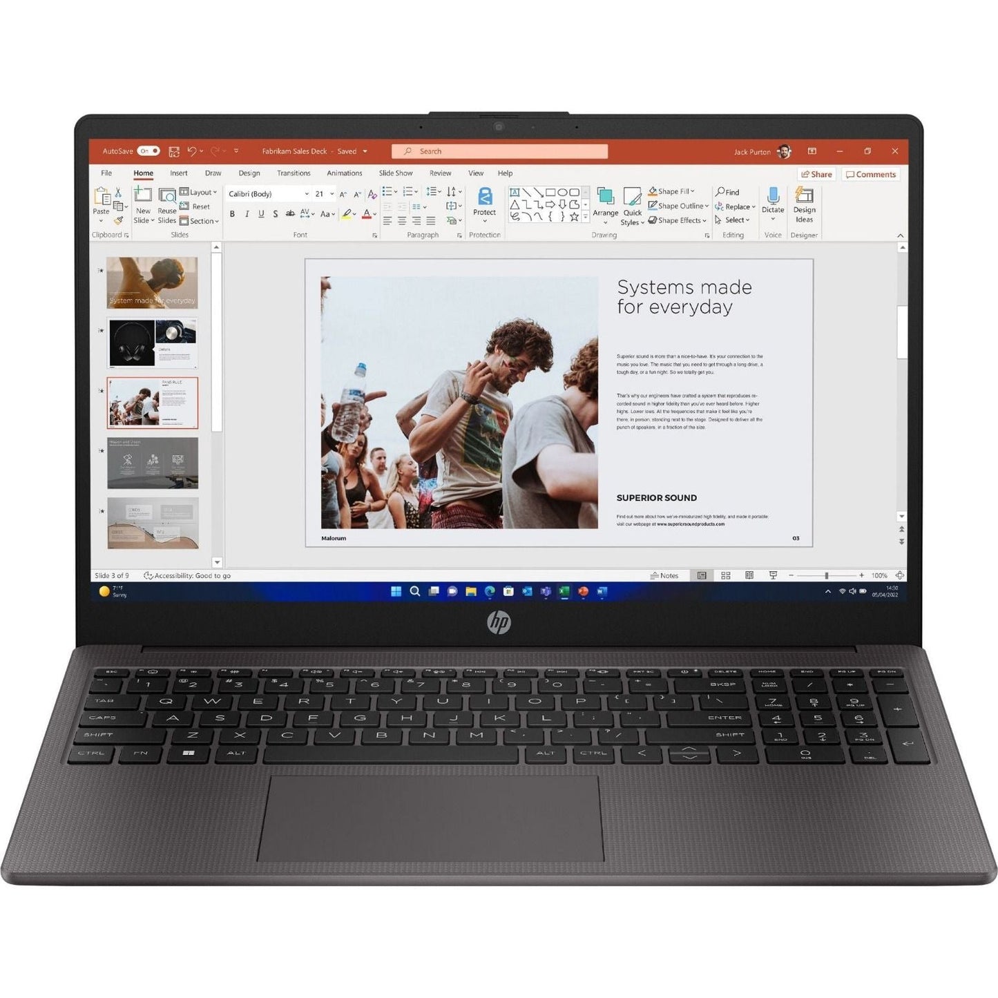 HP 255 G10 AMD Ryzen 5 15.6" 8GB/256GB Laptop - Dark Ash Silber | AK9U8ATABU