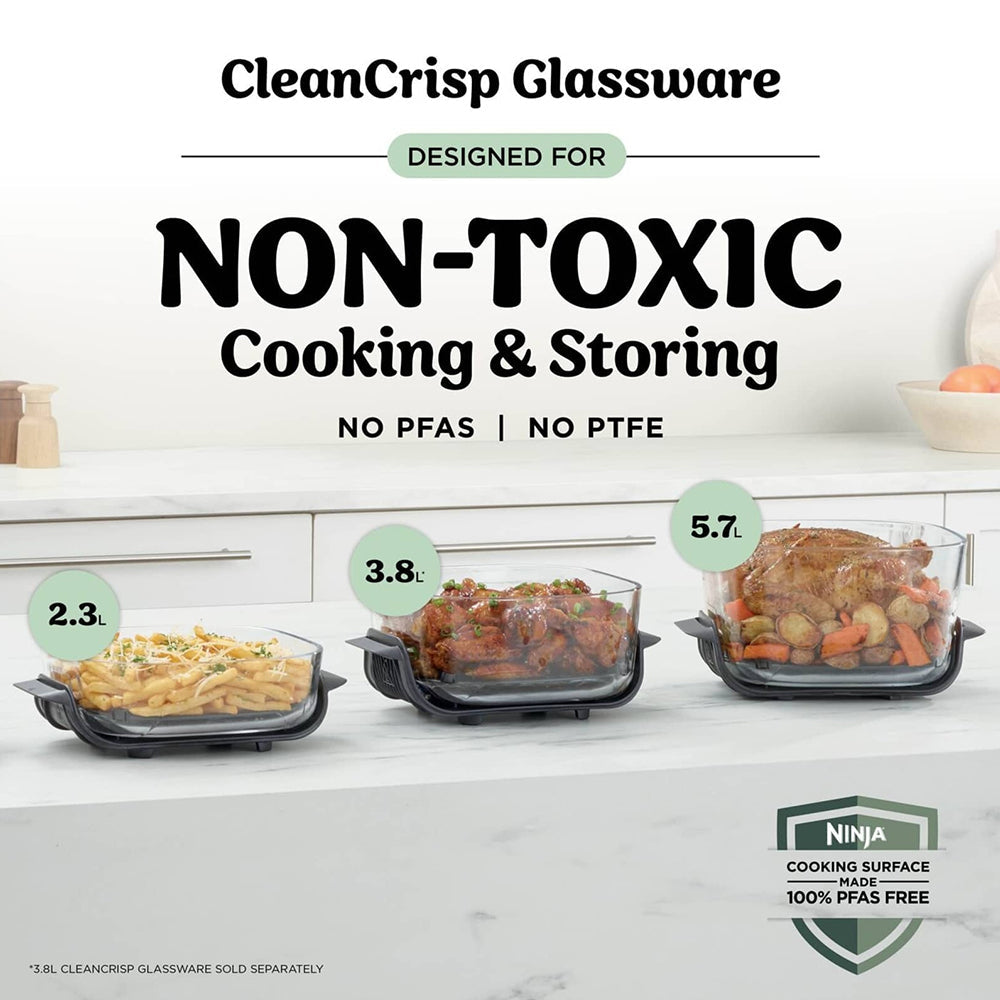 Ninja CRISPi PRO 7-in-1 XL Glass Heißluftfritteuse - Ash Grau | AS101UKGY