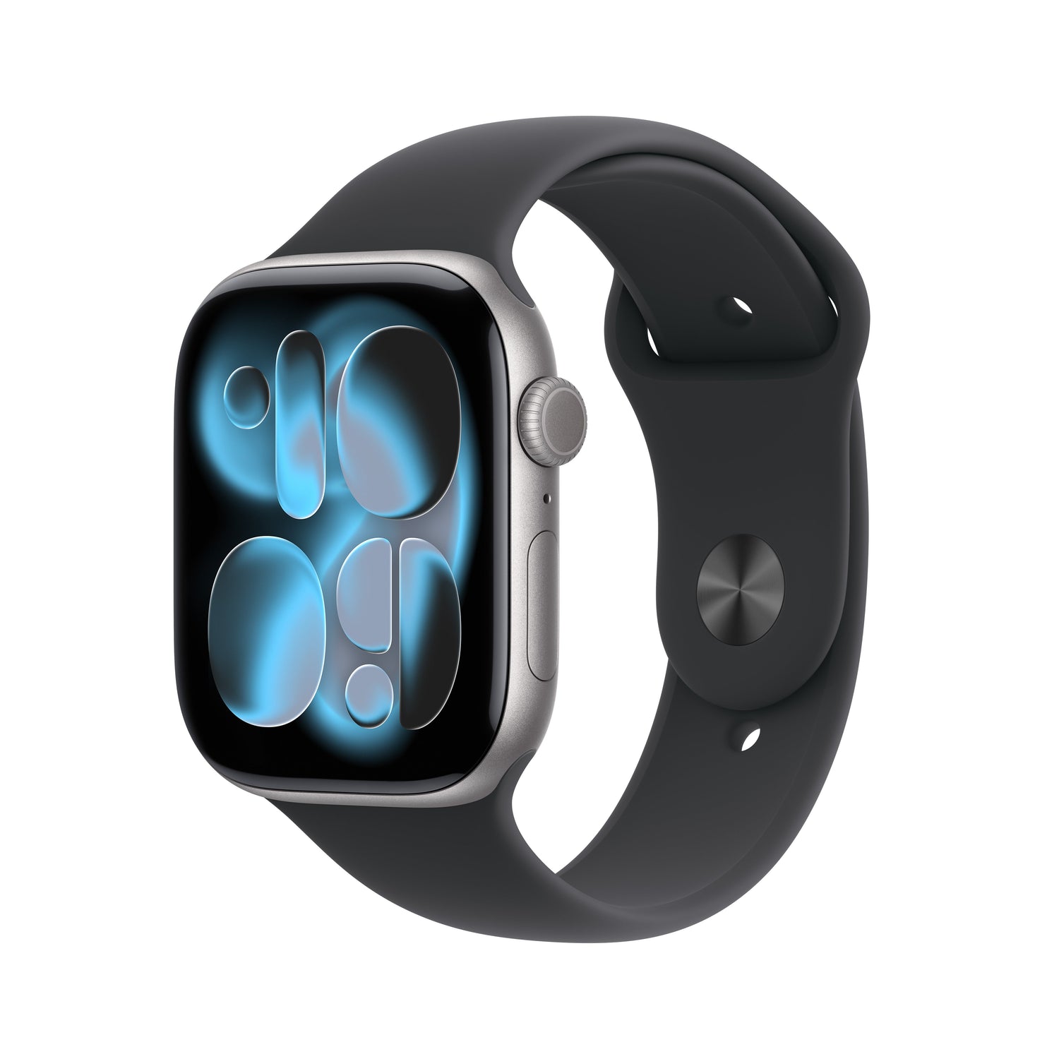 Apple Watch Series 11 GPS 46MM Space Grau Aluminium Case mit Schwarz Sport Band - M/L | MEV44MP/A