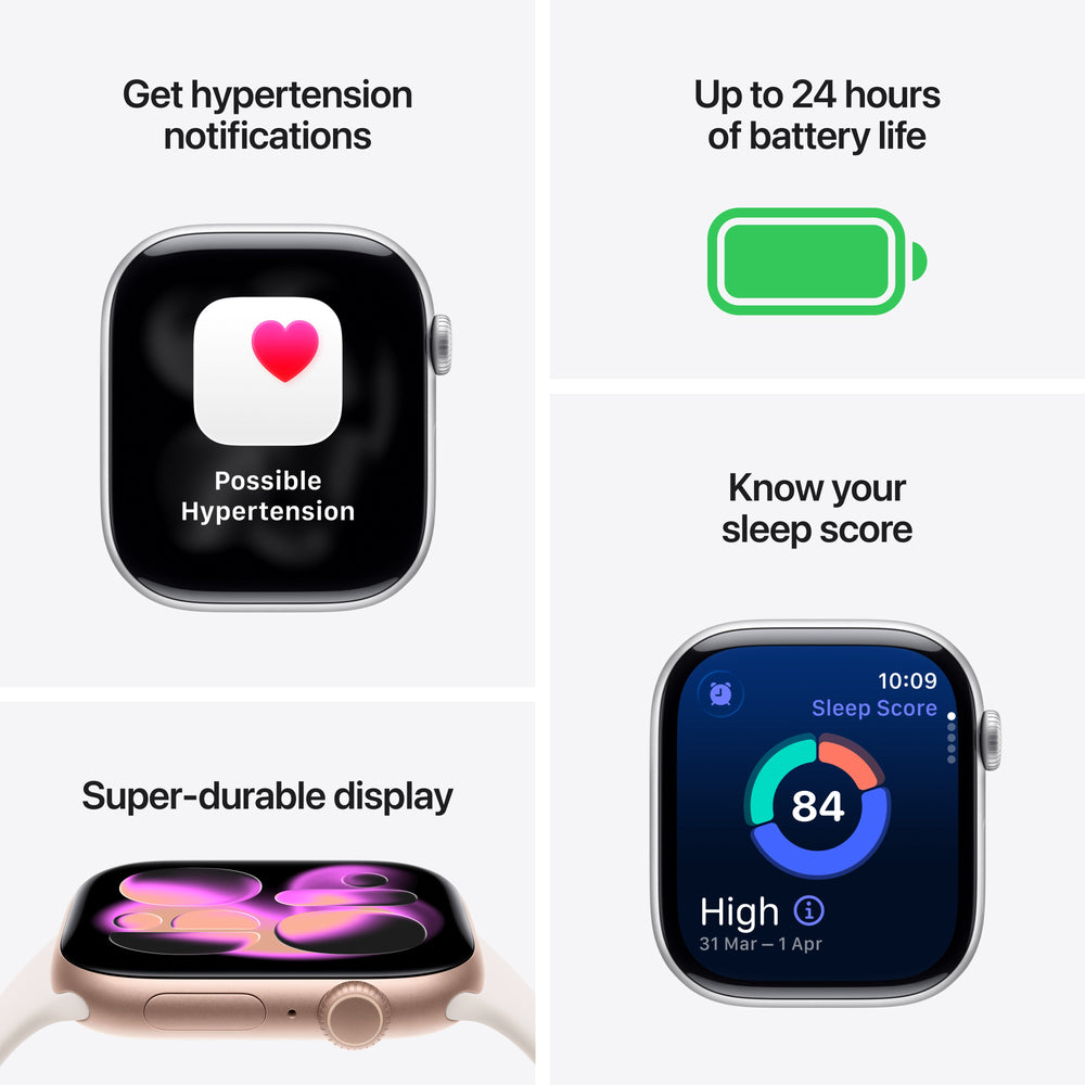 Apple Watch Series 11 GPS 46MM Space Grau Aluminium Case mit Schwarz Sport Band - M/L | MEV44MP/A