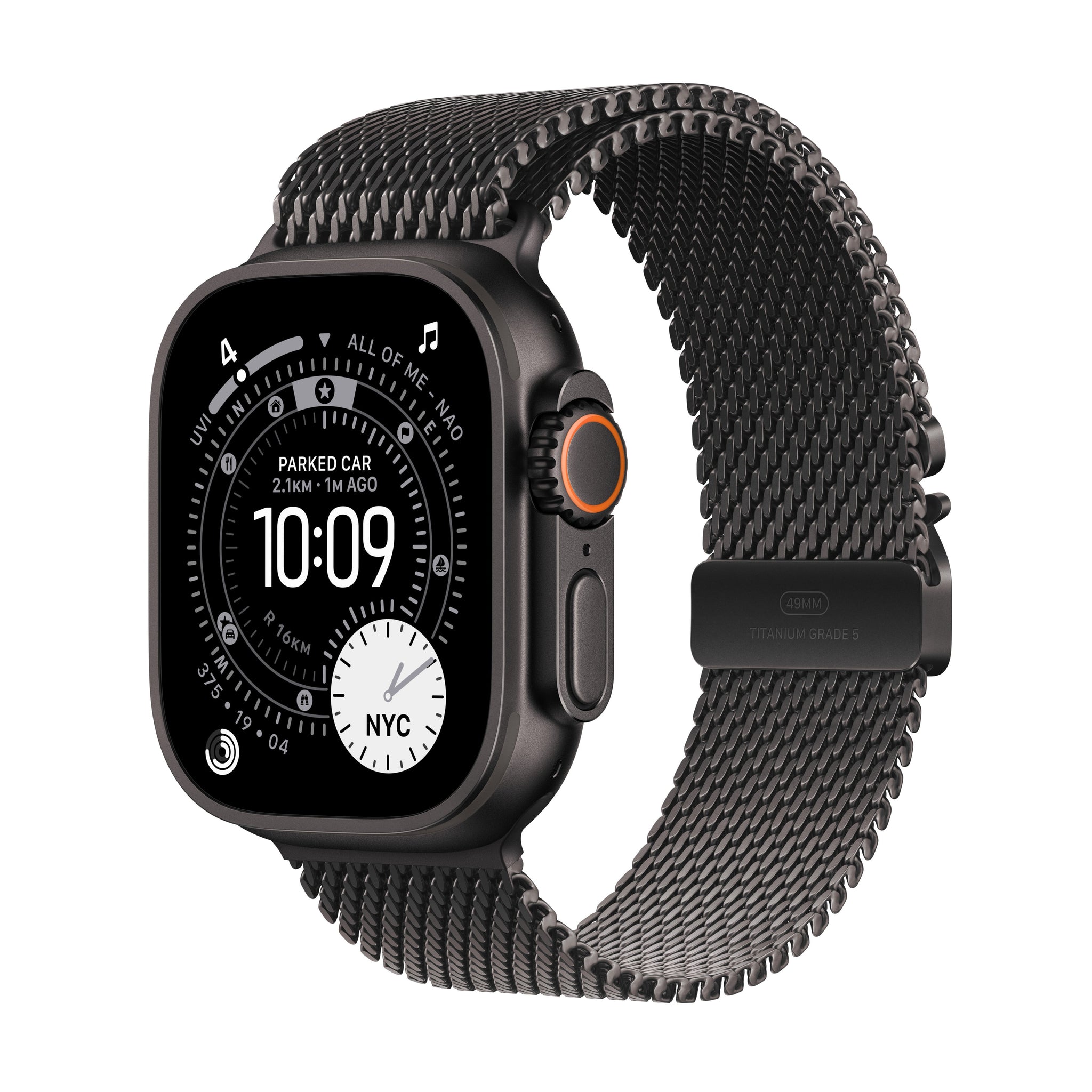 Apple Watch Ultra 3 GPS + Cellular 49MM Black Titanium Case with Black Titanium Milanese Loop - Medium | MF1Q4DH/A