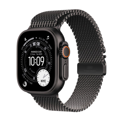 Apple Watch Ultra 3 GPS + Cellular 49MM Schwarz Titan Case mit Schwarz Titan Milanese Loop - Medium | MF1Q4DH/A