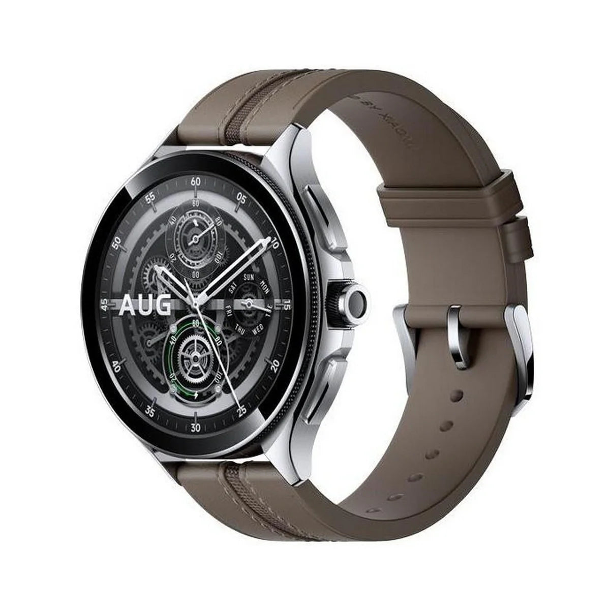 Xiaomi Watch 2 Pro 48MM Smartwatch mit Brown Leather Strap - Silber | BHR7216GL