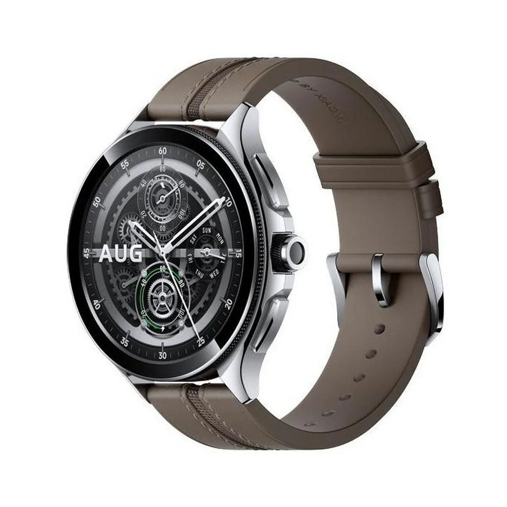 Xiaomi Watch 2 Pro 48MM Smart Watch with Brown Leather Strap - Silver | BHR7216GL