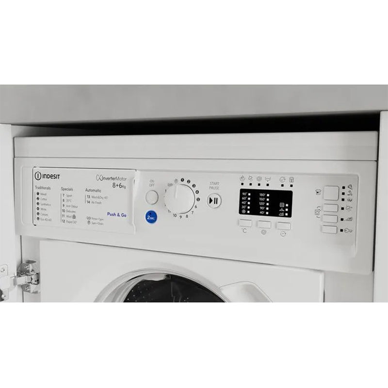 Indesit 8KG/6KG 1351RPM Einbau Waschtrockner - Weiß | BIWDIL861485UK